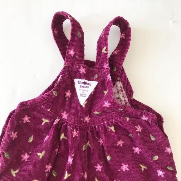 Oshkosh vintage floral/leaf corduroy overalls 6m - Picture 5 of 5